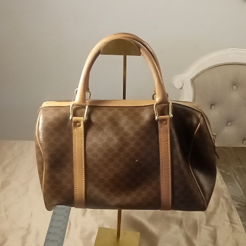 Celine Brown Macadam Leather Bag GUC - Picture 2 of 10